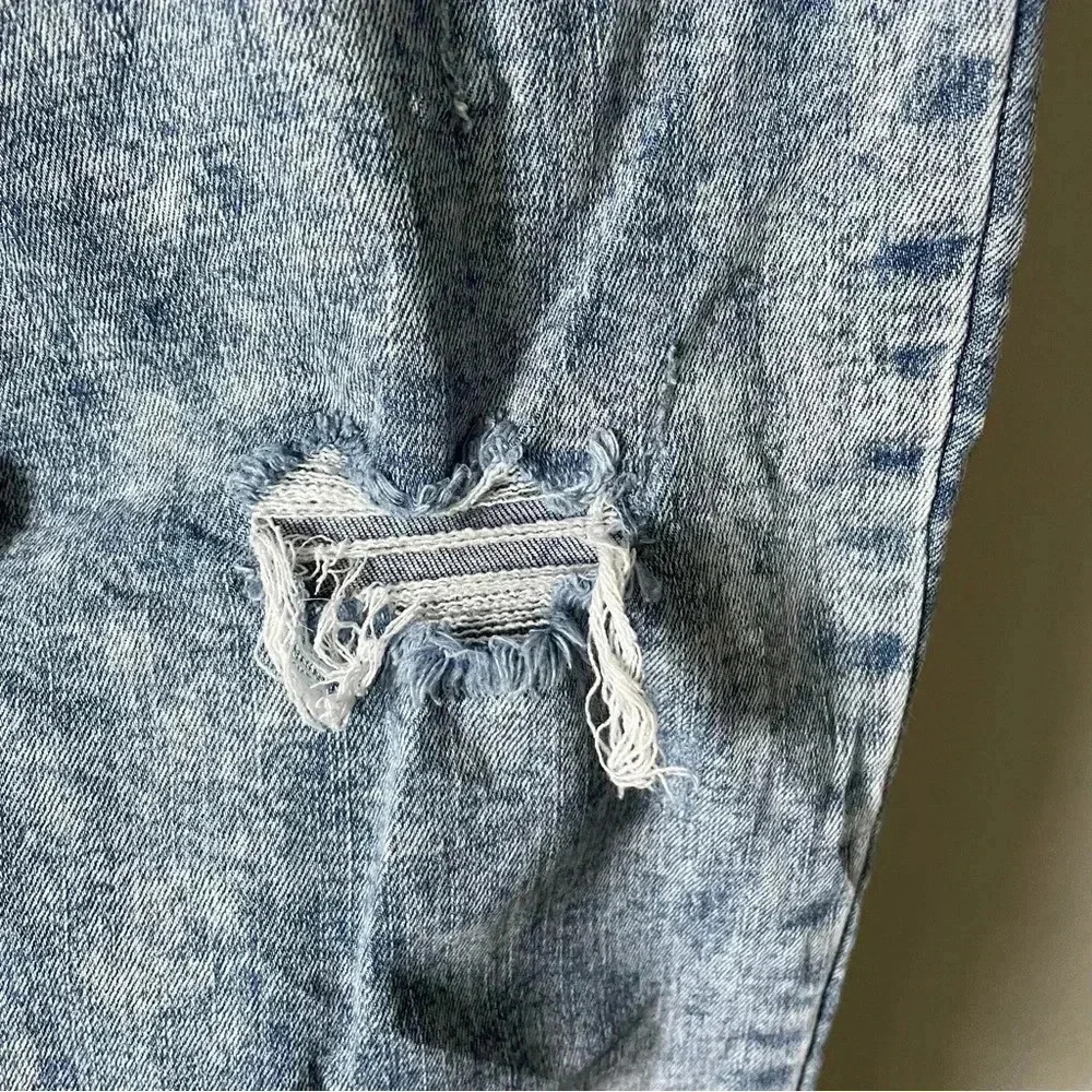 Free People | Great Heights Frayed Destroyed Skinny Jeans Washed Blue - Picture 7 of 9